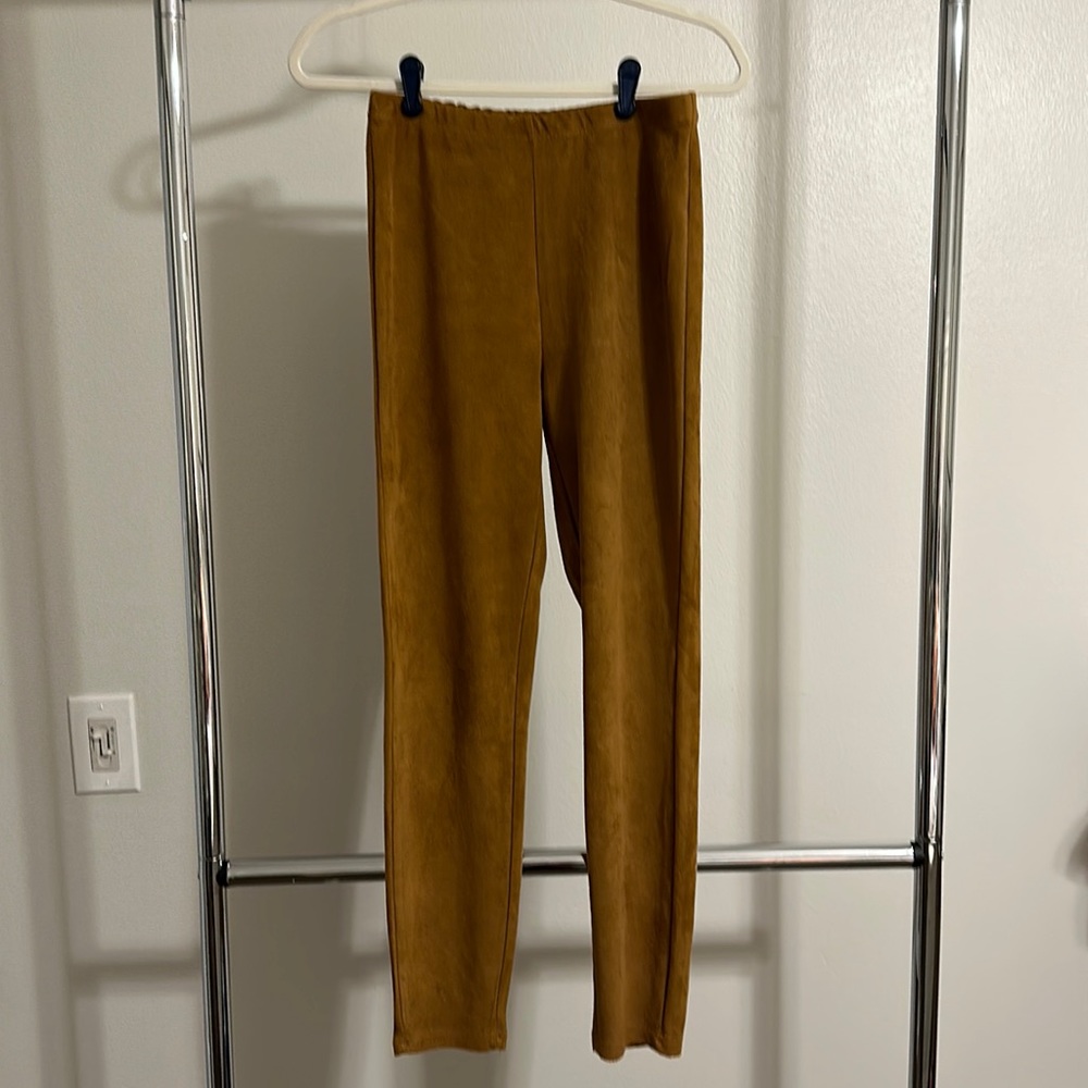 Brown suede leggings